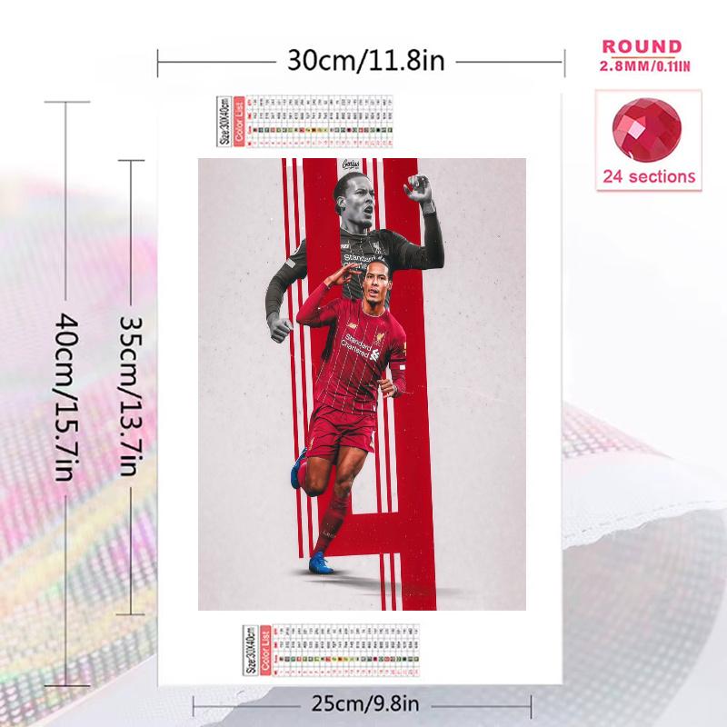 Van Dijk Victory 100% Round Full Drill 5D DIY Diamond Painting Embroidery Cross Stitch Rhinestone Décor