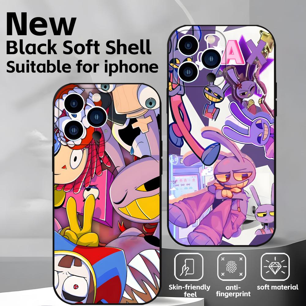 Аниме D-Digital C-Circus Чехол для телефона для iPhone 16 16e 15 14 13 12 11 Plus Mini Pro Max Мягкий черный Ударопрочный чехол