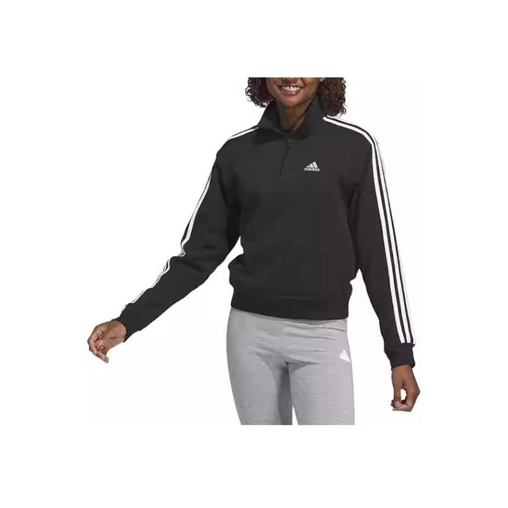 adidas Женская куртка на молнии с тремя полосками Originals Trefoil, черная II6087