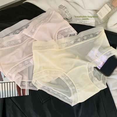 Женские весенне-летние трусы-слипы с низкой посадкой из антибактериального ледяного шелка 10A, быстросохнущие и дышащие