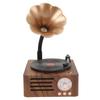 Portable Bluetooth Speaker Wood Grain Vintage Rotatable Record Player Shape Stereo Speaker