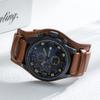 Watch Analog Waterproof Simple Male Brown Leather Strap Clock Japanese Battery [Baosho] Men's