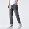 Spring and Summer Jeans Men's Thin Elastic Fit Small Foot Belt Nine-point Pants