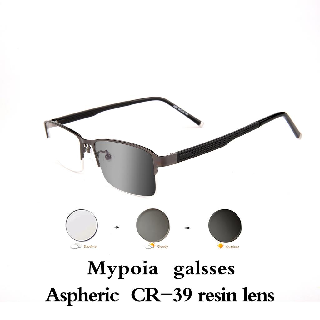 Фотохромные очки для мужчин и женщин, очки для близорукости, готовые очки, студенческие очки для близорукости, очки 0 -0,5 -1 -1,25 -1,5 -1,75 -6