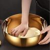Golden Silver Stainless Steel Round Kitchen Cooking And Baking Kneading Bowl Rust-Resistant For Kneading Dough Serving Noodles