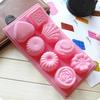 Food Grade Soft Silicone Eight-flower Patterns Handmade Soap Mold Chocolate Cake Mold Soap Making Set Silicone Liquid Crafts