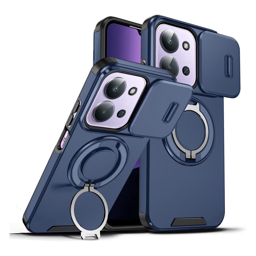 KEYSION 360° Чехол-подставка для телефона для Redmi 15C 171 173 мм Сдвижная защита камеры Магнитный противоударный чехол для Xiaomi POCO C85