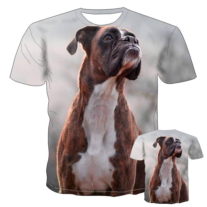 Новая мода 3D милые животные Homme боксер собака уличная забавная футболка-боксер с изображением собаки футболка с изображением щенка