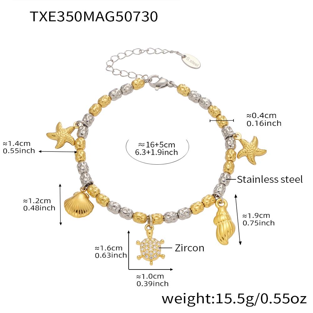 Heart And Flower Charms Necklace Bracelet In Stainless Steel 18k Gold Plated Beaded Necklaces Bracelets Jewelry Set For Women