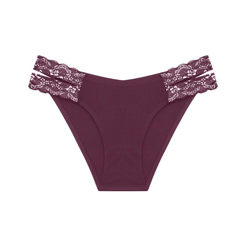 Sexy Belt Panty for Low-Waist Ice Silk Seamless Lingerie Lace Traceless Briefs Low-Waist Underwear Soft and Comfortable