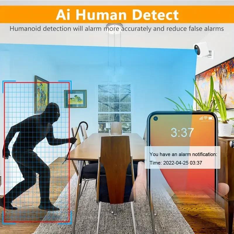Tuya Smart Mini WiFi Camera 5MP Indoor Wireless 4X Zoom Home Security Cameras AI Human Detect 1080P HD CCTV Видеонаблюдение