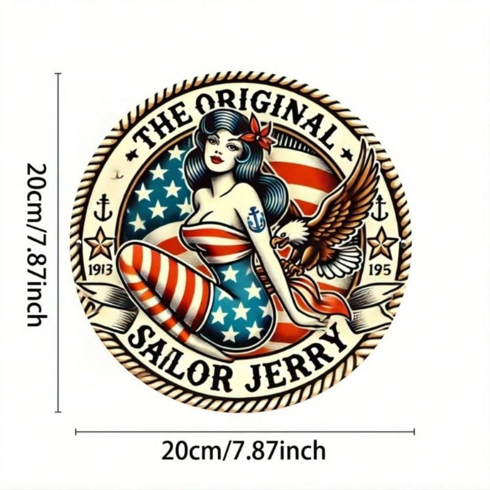 Винтажная металлическая жестяная табличка Sailor Jerry 8x8 дюймов Ретро Настенное искусство Декор для домашнего бара Кухни Мужская берлога