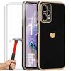 TPU Case - Xiaomi - Redmi Note 12 Pro Plus 5G - Black - Heart Pattern - Anti-Scratch