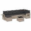 VidaXL Salon de Jardin avec Coussins 8 pcs, Canapés de Terrasse, Ensemble de Meubles de Patio, Mobilier d'Extérieur, Gris 3220491