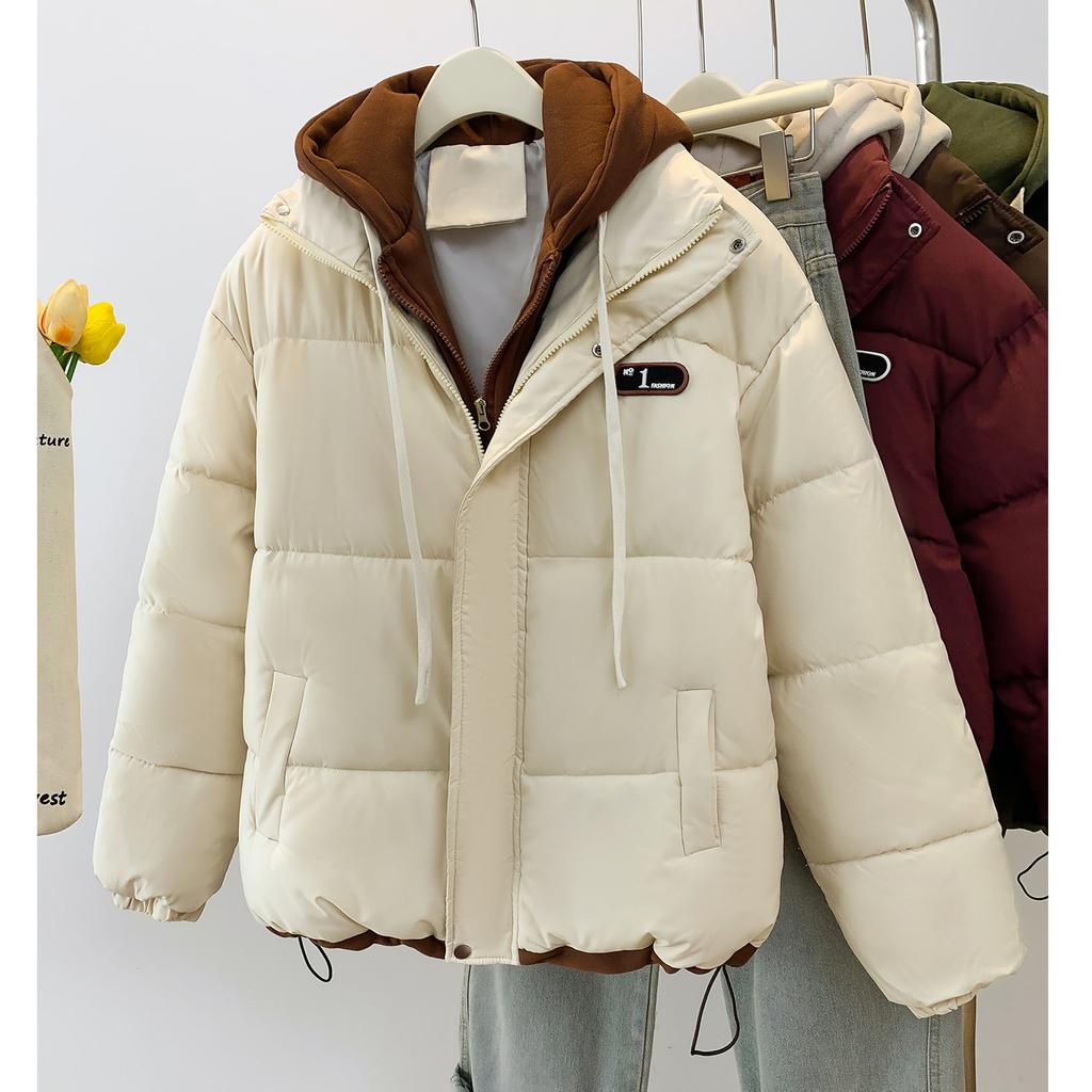 Женская зимняя новинка 2025 года, хлопковая одежда из двух частей, толстая теплая стеганая куртка, женская стеганая куртка с пухом, универсальная студенческая куртка