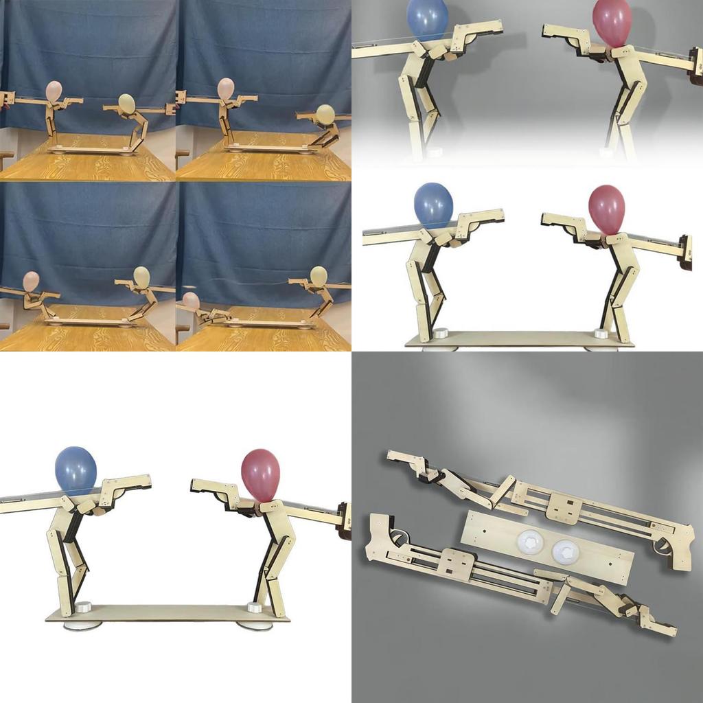 Ручная сборка Деревянные стреляющие куклы Игра с воздушными шарами Набор детских игрушек для игры дома и на вечеринке