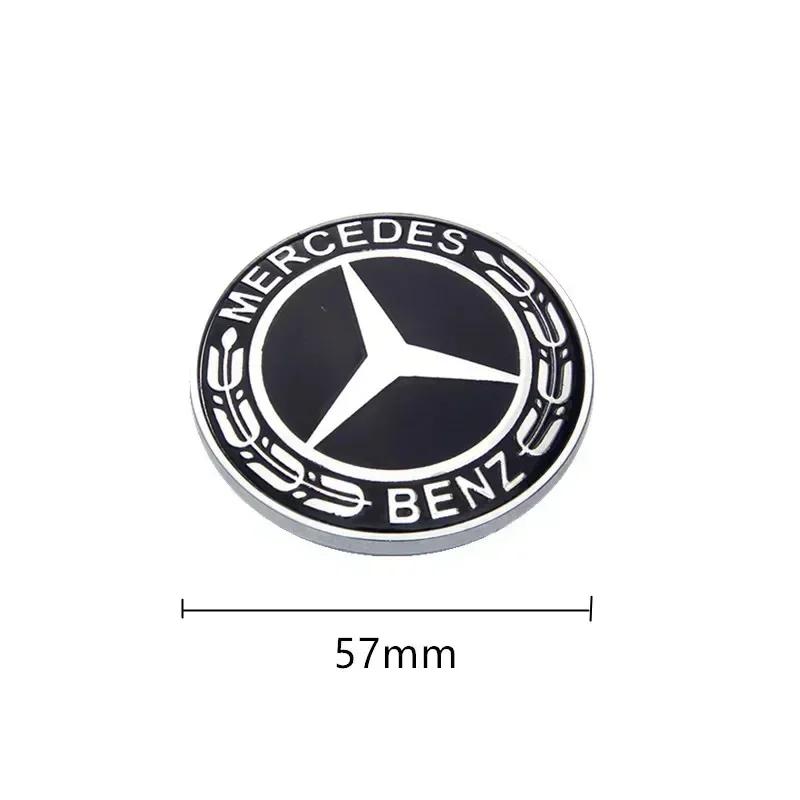 VLRCX1 2025 Car For Mercedes benz AMG 1Pcs Car Metal Flat Hood Emblem Front Badge Logo Sticker For Mercedes Benz W212 W213 W205 W177 W2