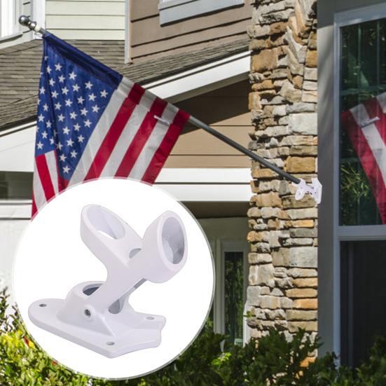 Flag Pole Holder Heavy Duty Flag Pole Mounting Bracket 45-degree Angle Metal Flag Mount for Outdoor Wall Porch House Boat Flag Banner Mounting