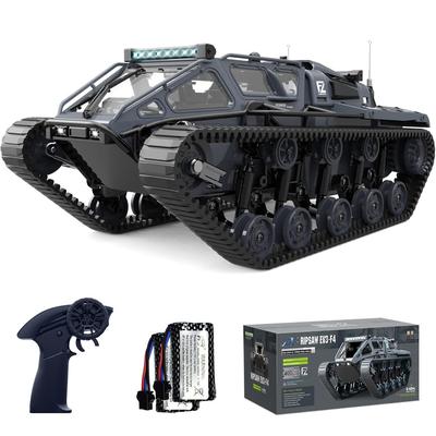 Радиоуправляемая машинка Caterpillar для детей, популярный внедорожный танк 27 см, высокоскоростное бронированное транспортное средство, 2,4 ГГц, вращение на 360°, открывающиеся двери со светодиодами, перезаряжаемая, 2 аккумулятора, электрическая