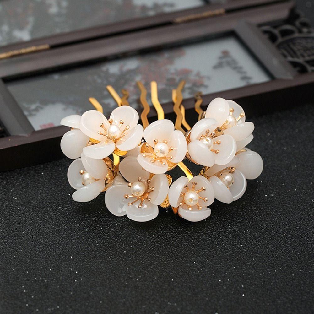 Pearl For Women Headwear Disk Hair U Shaped Hairpin Hair Accessories Hair Fork Flowers Hair Stick