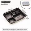 black 1100ml 5-compartment box (no lid), Черная коробка на 1100 мл с 5 отделениями (без крышки)