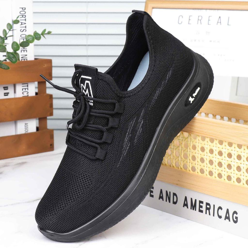 Мужские черные повседневные туфли «Золотая осень» со светлой полиуретановой подошвой