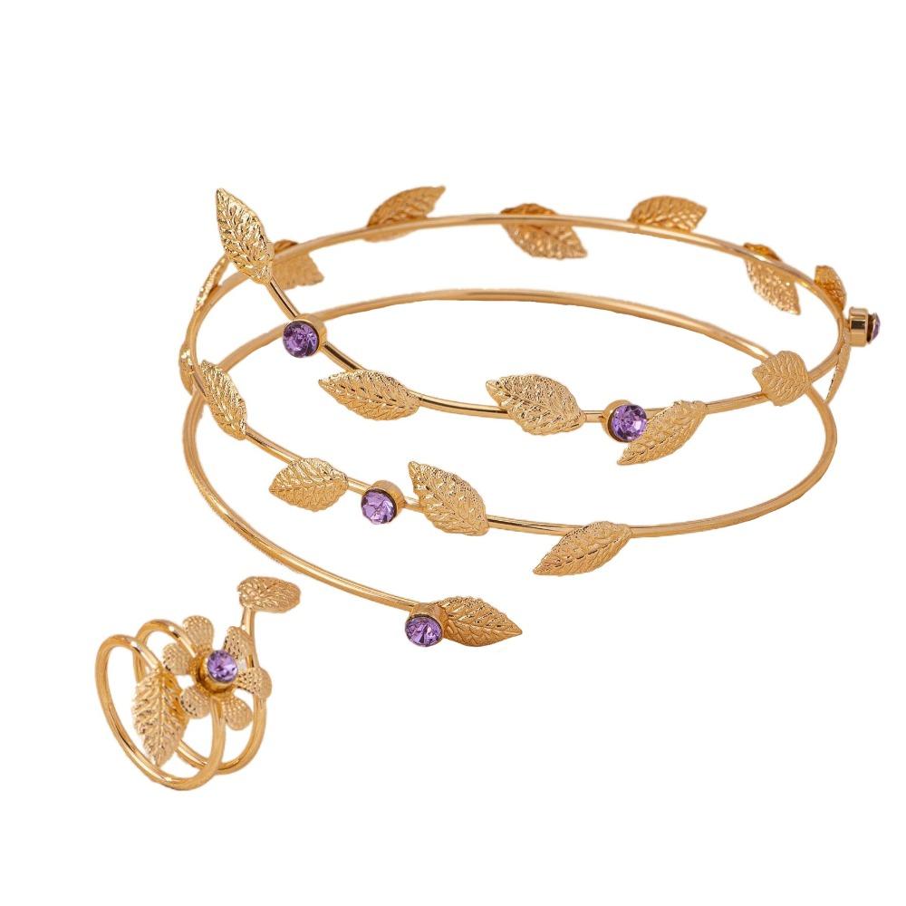 Metal Wide Open Bangle Multi Style Flower Bracelet Elegant Armlet Hand Jewelry