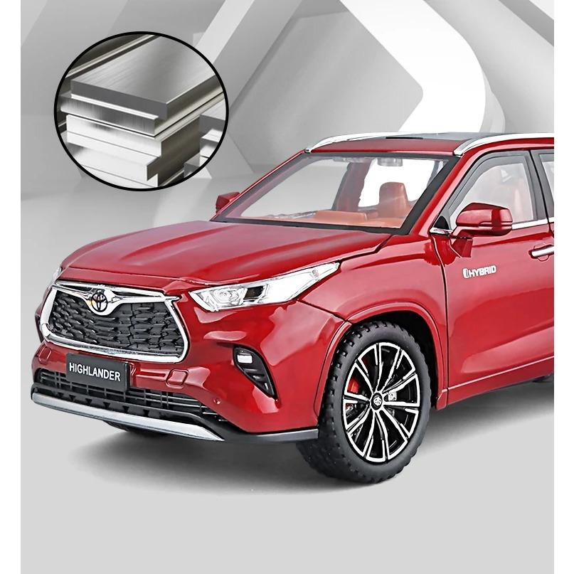 1/24 Toyota Highlander SUV 2023 литая игрушечная модель автомобиля со звуком и светом инерционный механизм детская игрушка коллекционная вещь подарок на день рождения