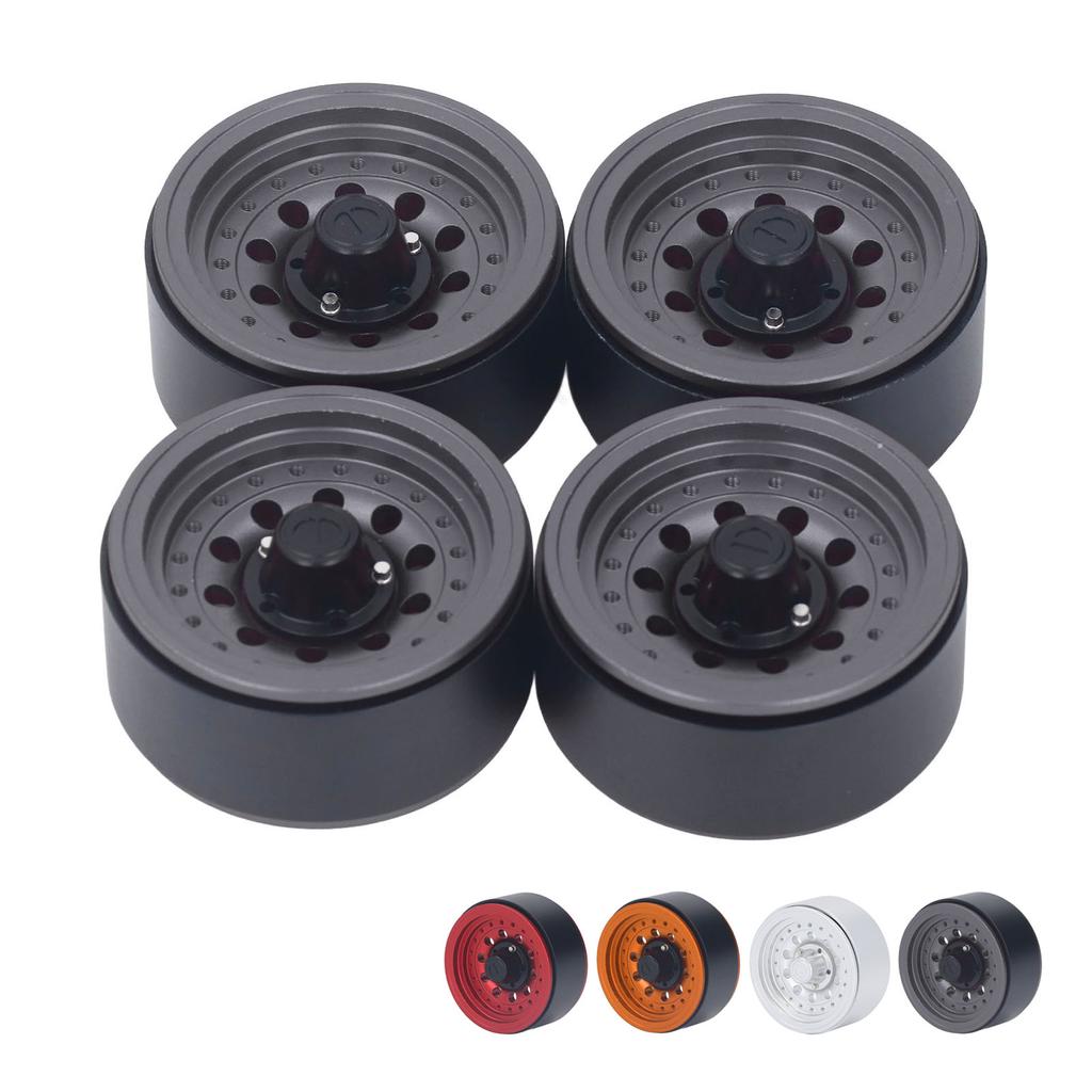 4PCS RC Beadlock Wheel Rim Set 1,9 дюймов Алюминиевый сплав 1/10 RC Автомобильная ступица колеса для осевого SCX10 I II II
