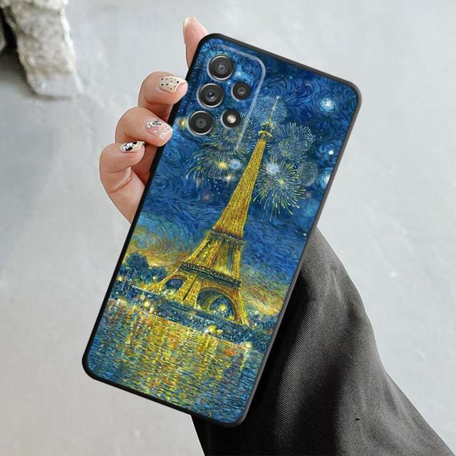 Чехол для Samsung Galaxy A14 A73 A53 A71 A51 A31 A33 A22 A12 A21s A13 A32 A52s A72 A52 A23 Эйфелева башня Искусство живописи пейзажей