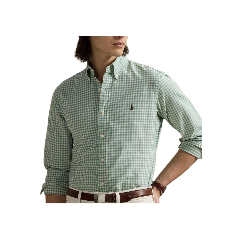 Polo Ralph Lauren Plaid Oxford Long Sleeve Button Down Shirt Men Shirts Green 710973081-002