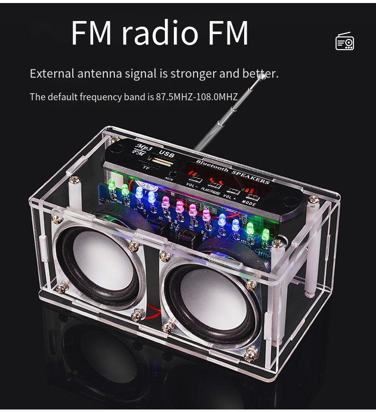Набор для сборки Bluetooth-динамика с FM-радио 87,5-108 МГц, DIY-проект для пайки, электронный набор для практики пайки, поддержка сборки на пайку, USB-накопитель