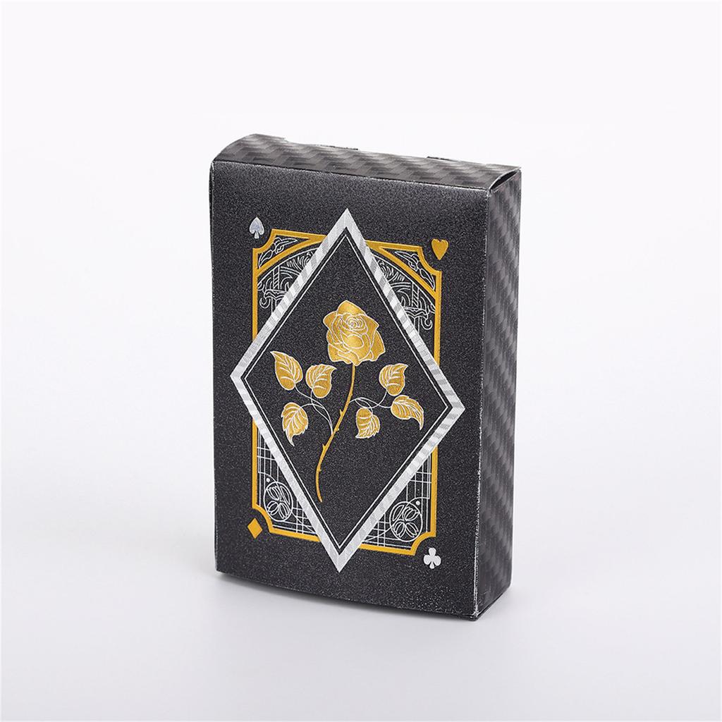 Luxurious Waterproof Plastic Playing Cards Frosted Deck Card with Gold Foil Square Shimmering Poker Set for Party Games