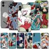 Чехол для телефона Iphone 14 13 12 11 Pro Max Xs Max Xr X 7 8 Plus 12 Mini 6s, силиконовый чехол с черным корпусом, аниме Inuyasha