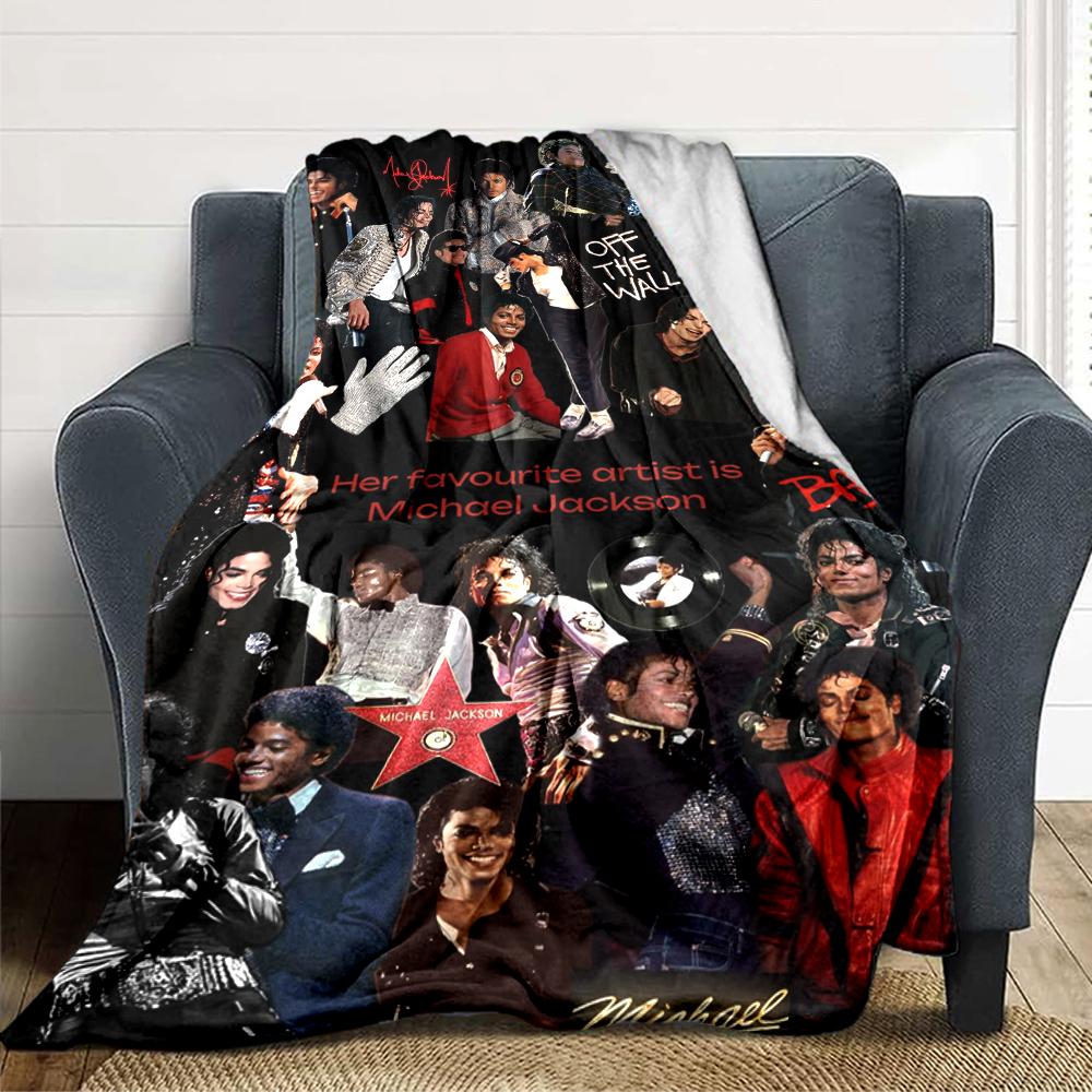 1Pc Michael Jackson Collage Blanket Soft Throw Blanket For Home Bedroom Bed Sofa Travel Office Solid Christmas Blanket