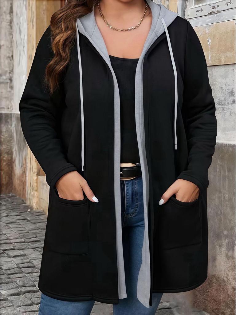 Elegant Solid Color Splicing Two-Piece Plus Size Women's Top, Autumn 2025 Collection
