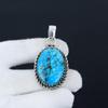 Подвеска из серебра 925 пробы с бирюзовым камнем, натуральная тибетская бирюза, праздничный подарок для нее, ювелирные изделия для особых случаев