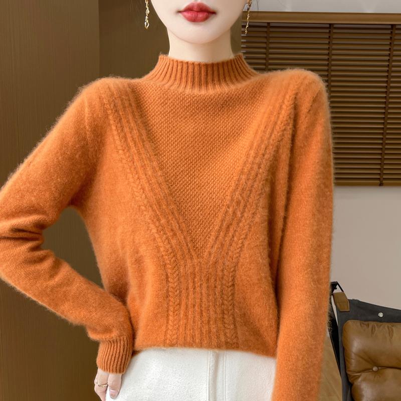 Женский кашемировый свитер Qinghe cashmere 30% кашемир 70% шерсть Женский осенне-зимний кашемировый свитер мягкий и теплый