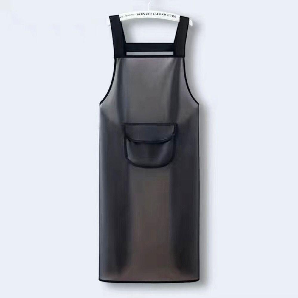 ПВХ кухонный фартук прозрачный черный уборочный фартук модный рабочий фартук