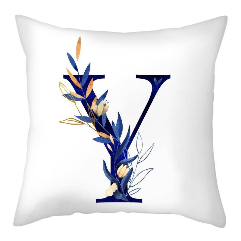 45x45 см креативный цветочный объемный дизайн 26 букв синий наволочка Свадебная вечеринка домашний декор диван офисное сиденье наволочка