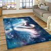 Love Swan Cartoon Cygnus Girl Gift Carpet Rug for Home Living Room Bedroom Sofa Doormat Decor,Kids Area Rug Non-slip Floor Mat