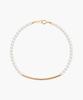 Mcel 14K Simile Modern Gold Bar Pearl Bracelet