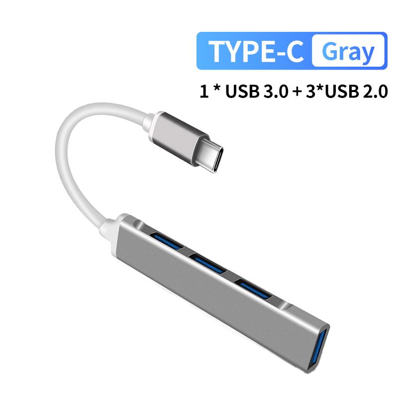 FONKEN USB-концентратор 4 порта Otg Usb C 3,0 разветвитель для Lenovo Xiaomi Macbook Pro зарядка передачи данных металлический удлинитель кабеля для USB-устройств