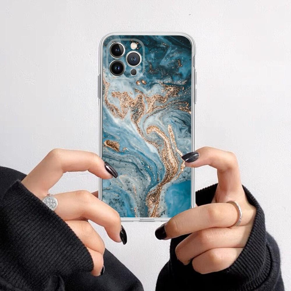 Модный Чехол для Телефона с Мраморным Узором для iPhone 16 15 8 7 6 6S Plus X SE XR XS 14 11 12 13 Mini Pro Max