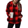 Women Long Sleeve Hooded Plush Fleece Casual Sweatshirt