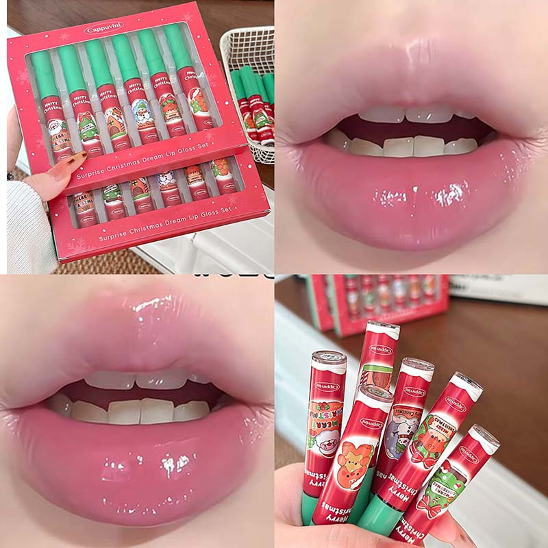 CAPPUVINI Рождественский сюрприз Набор из 6 жидких помад Матовый вельвет Стойкие Праздничные цвета Подарок для праздничной вечеринки 12 г