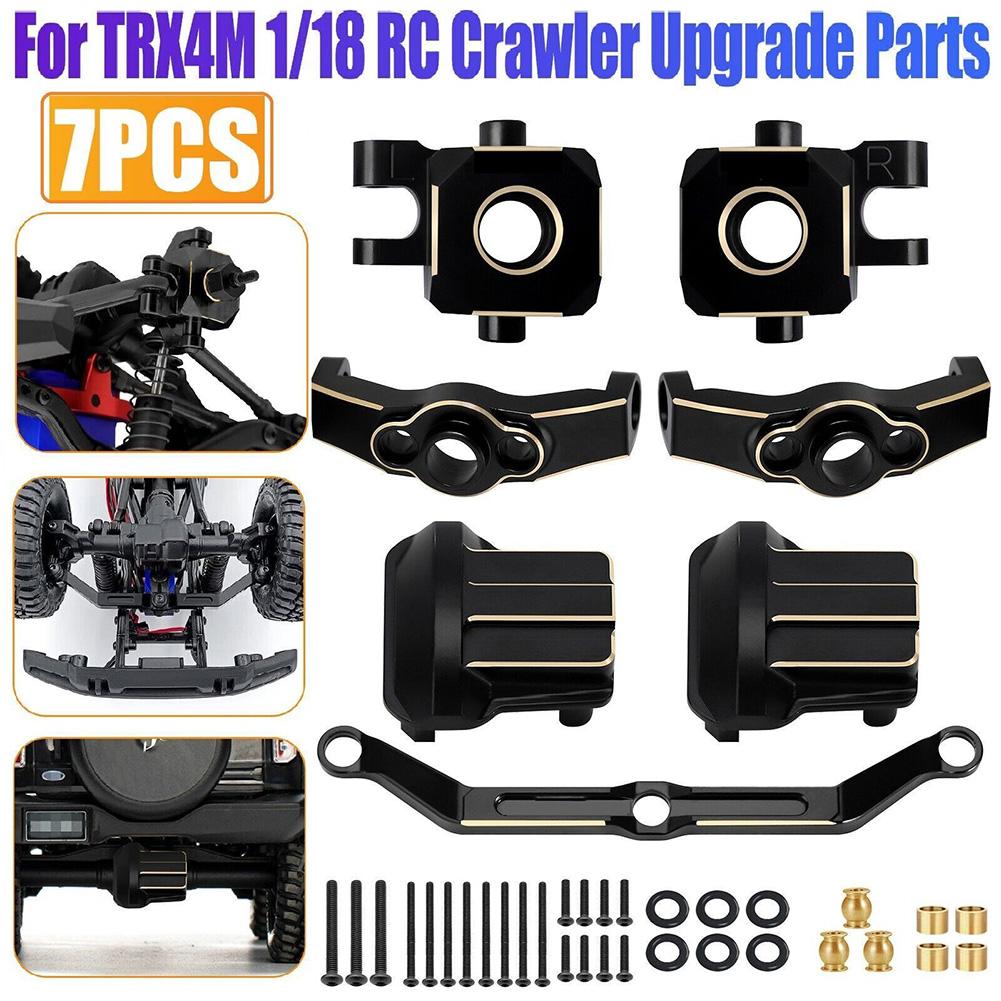 7в1 Для 1/18 Для TRX4M RC Автомобиль Модернизации Латунная Рулевая Тяга Крышки Кастора Автомобиля Крышка Дифференциала Детали L1G3