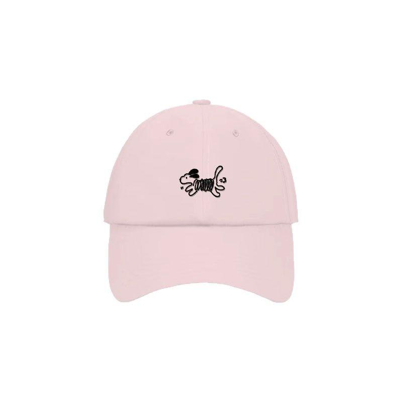 New Cartoon Lazy Puppy Versatile Embroidered Baseball Cap Showing Off The Face of A Small Big Head Circumference Sun Shading Baseball Cap