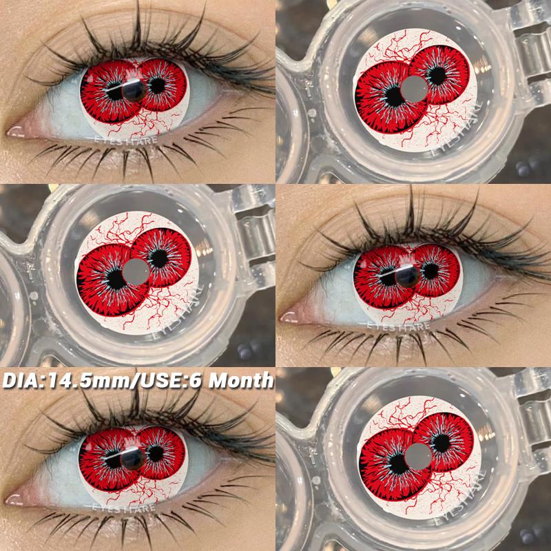 COD EYESHARE RAVEN BLACK Косплей Контактные Линзы Кроваво-красные Хэллоуин Макияж Глаз Линза Белые/Черные Сумасшедшие Косплей Мягкие Линзы