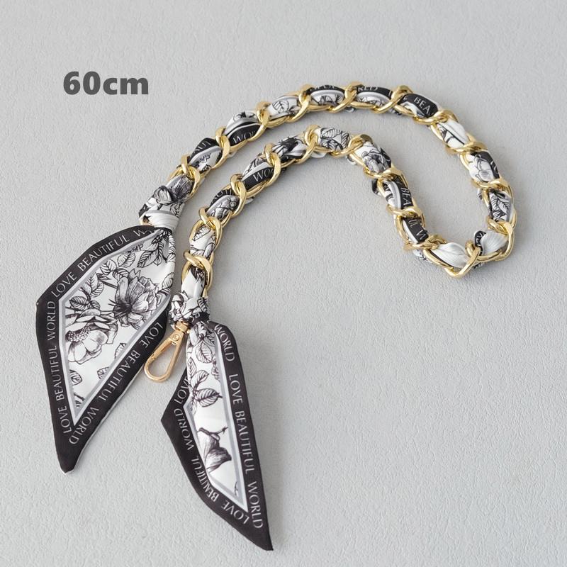 Новый модный бренд женские сумки аксессуары цепи съемные цветочные золотые серебряные металлические шелковые ремешки женские DIY цепи ручки для сумок